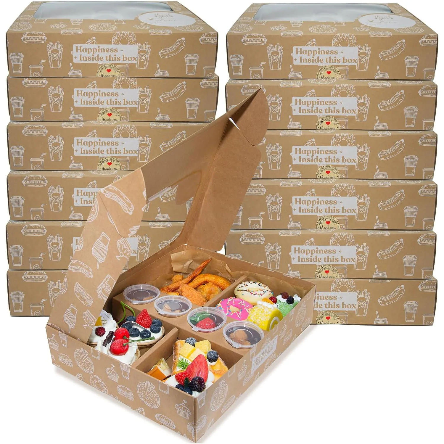 Waterproof Picnic Cardboard Box Bakery Dessert Serving Tray Catering Packaging Platter Box for Food