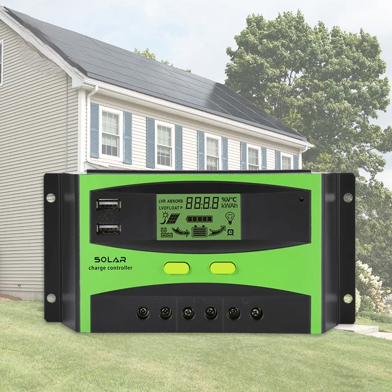 Smart 12v 24v Auto Solar Panel Charger Regulator For Lead Acid Battery 20a 30a 40a 50a 60a PWM Solar Charge Controller