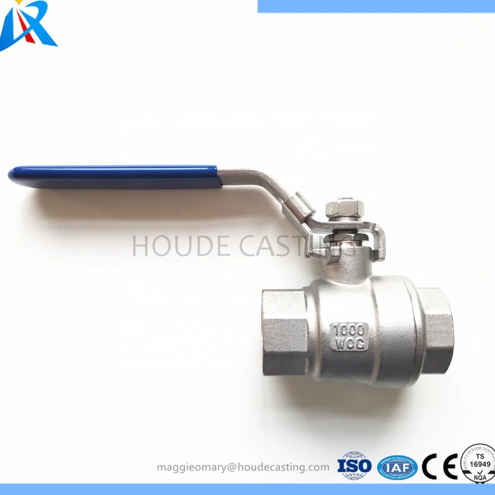 
Full Bore Bsp Thread 1000 wog 316 Stainless Steel 2 piece 1.4408 Ball Valve for Water and Gas 
