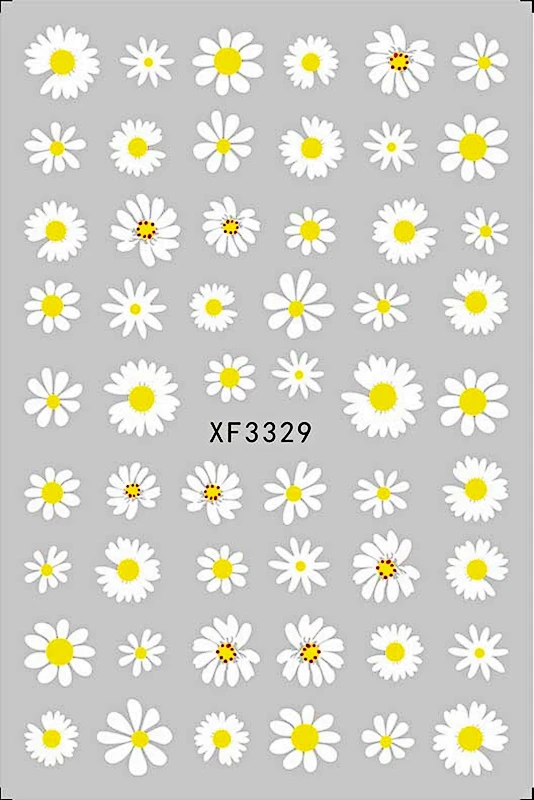 Factory direct sales excellent quality cable label nail sticker daisy flower sticker