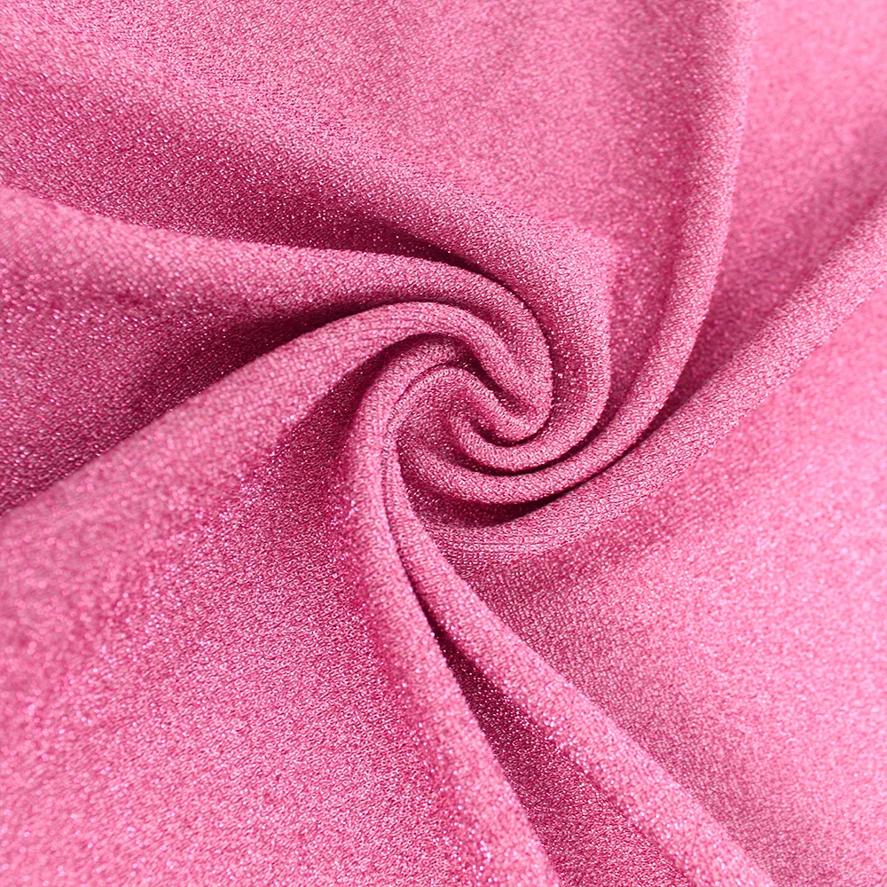 Custom Lightweight Metallic Lurex 94% Nylon 6% Spandex Fabric Stretch Jersey Material
