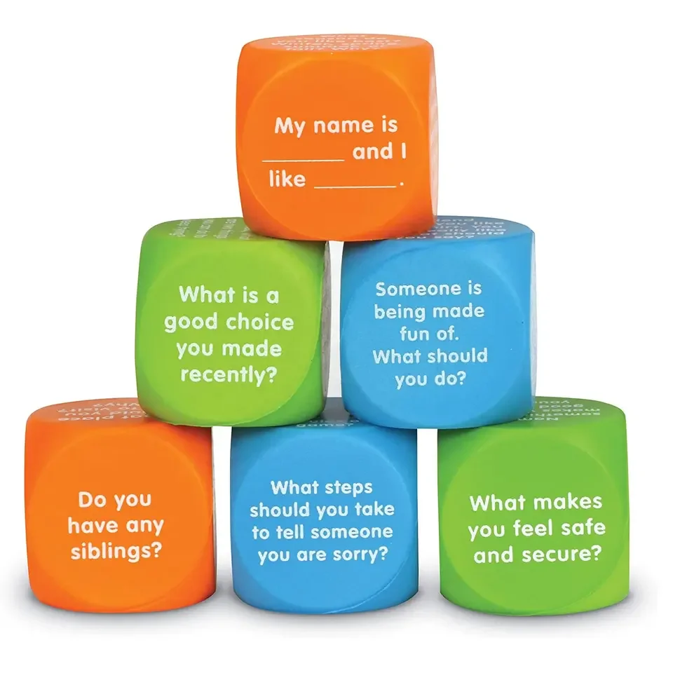 Custom Size and Logo Colorful Game Dice For Kids and Adults 12 Sided Foam Dice Talk for Education