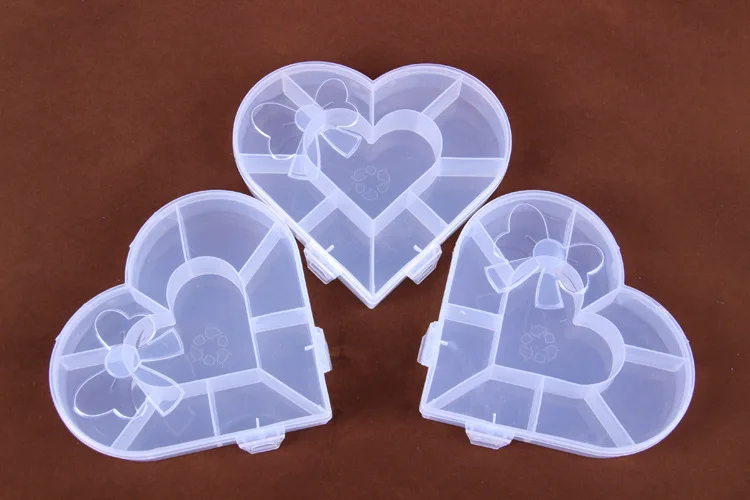 New Hot Transparent Butterfly & Heart Shape Jewelry Organizer Plastic Storage Box