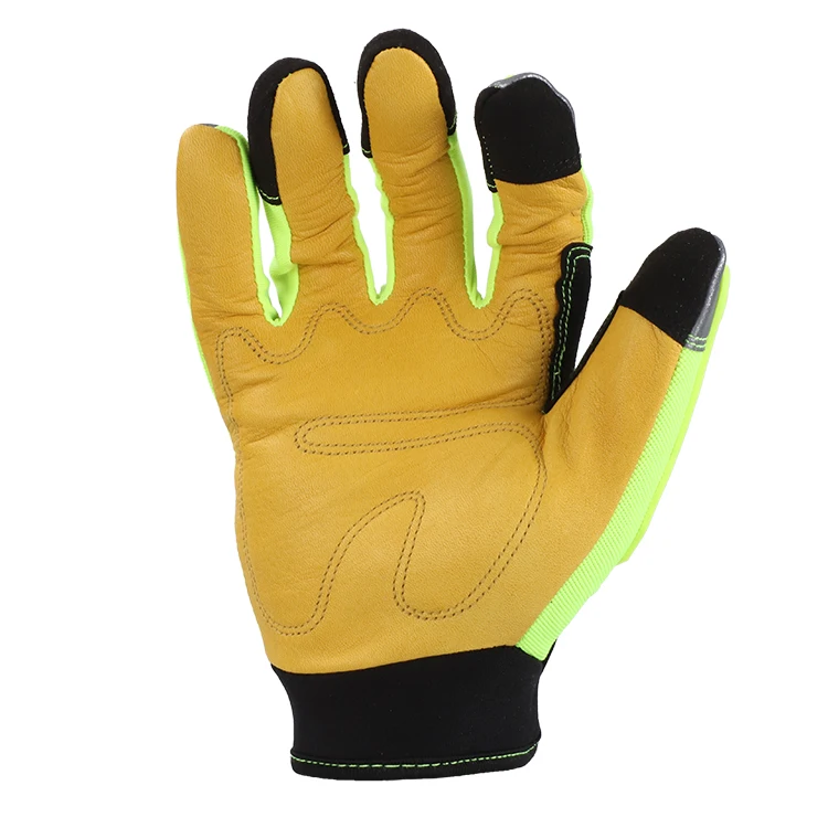 Cowhide Leather Handling gloves Heavy Duty Industrial Work Anti Impact Mechanical Gloves