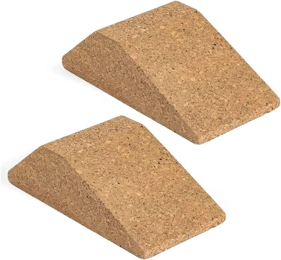 Squat Wedge 2 Pcs Professional Squat Ramp Non Slip Cork Block Cork Wedges for Heel Elevated Squat Squat Platform for Weight