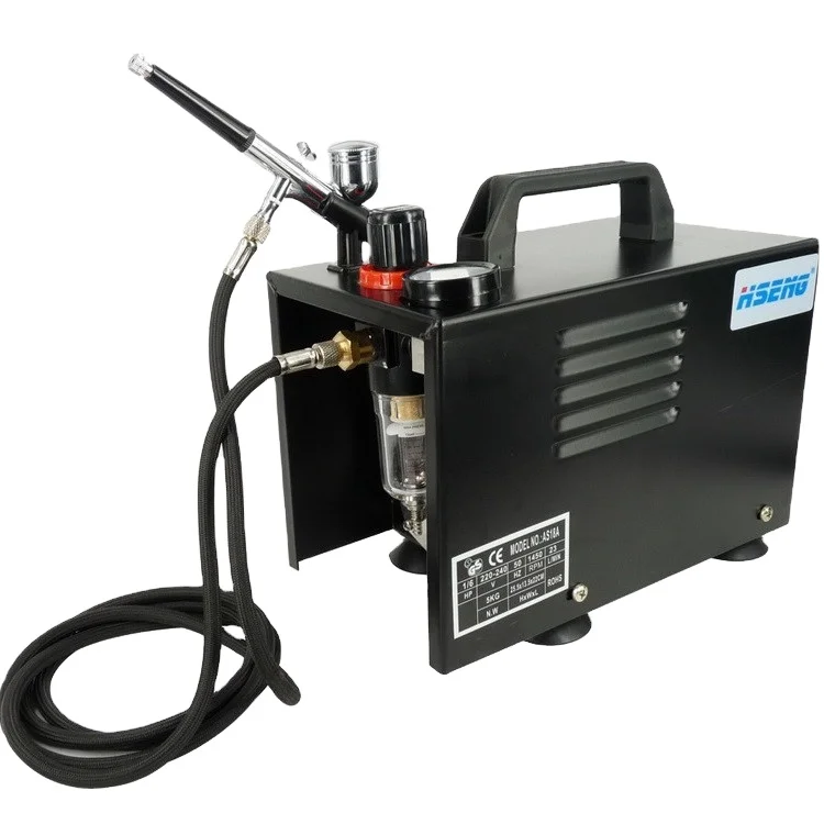 double piston airbrush comprassior air brush machine AS18AK with gauge for painting