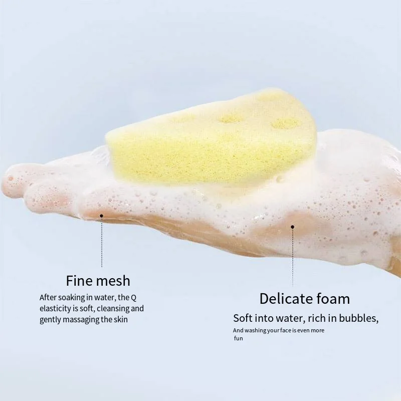 Soft Texture Face Wash Puff Konjac Cleaning Sponge Round Face Wash Cleaning Sponge Natural Fiber Facial Cleansing Exfoliator