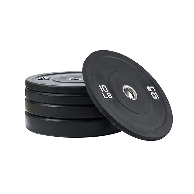 Rouser Fitness LB Bumper Plates Rubber Plates Gym Black Barbell 15LB 25LB 35LB 45LB 55LB Bumper Plates For Training