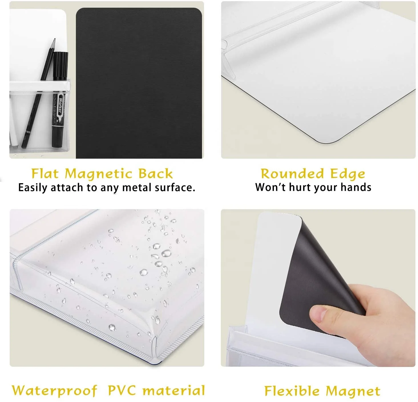 12x16.5cm Magnetic Pocket Organizer for Refrigerator Pens Markers Magnetic Locker Fridge Magnet