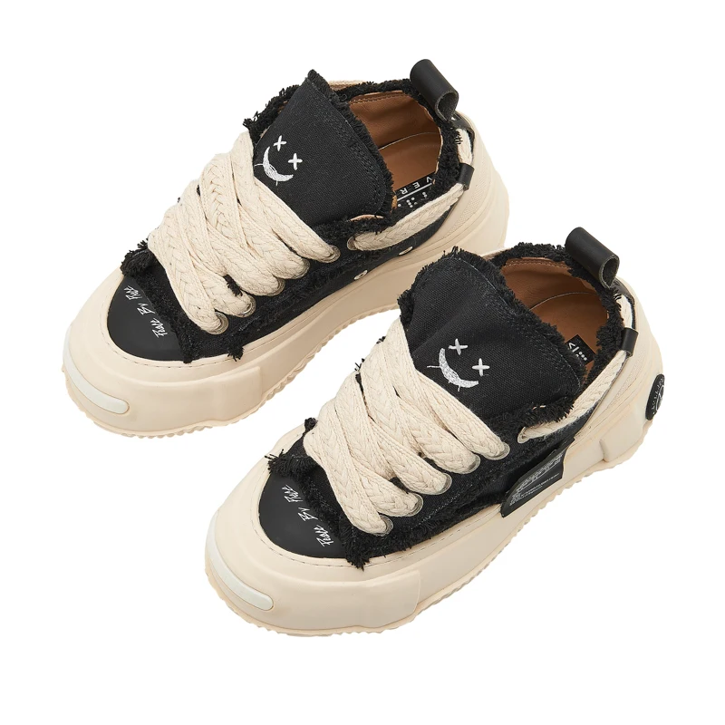 Size 36-45 Custom Couples Canvas Casual Shoes Trendy Flat Vintage Color Low Top Men Trainer Sneaker Thick Soles Shoes