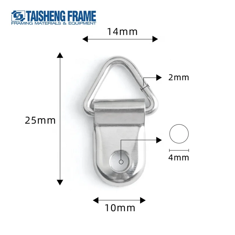 TS-K028 Triangle Ring Wire Picture Frame Hanging Hook with Screw Backboard Picture Hanger for Art Frames