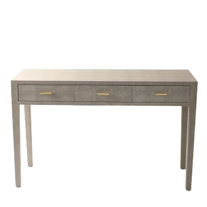 Golden Arts factory home furniture bedroom modern fashion PU leather metal three drawers console desk