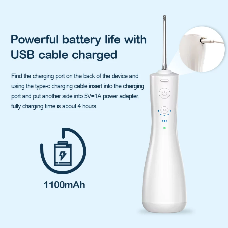 Professional Household Rechargeable Portable Waterflosser Irrigator Ultrasonic Tooth Cleaner Water Flosser