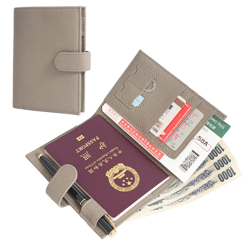 Luxury RFID Blocking Leather Passport Holder Travel Wallet For Men and Women