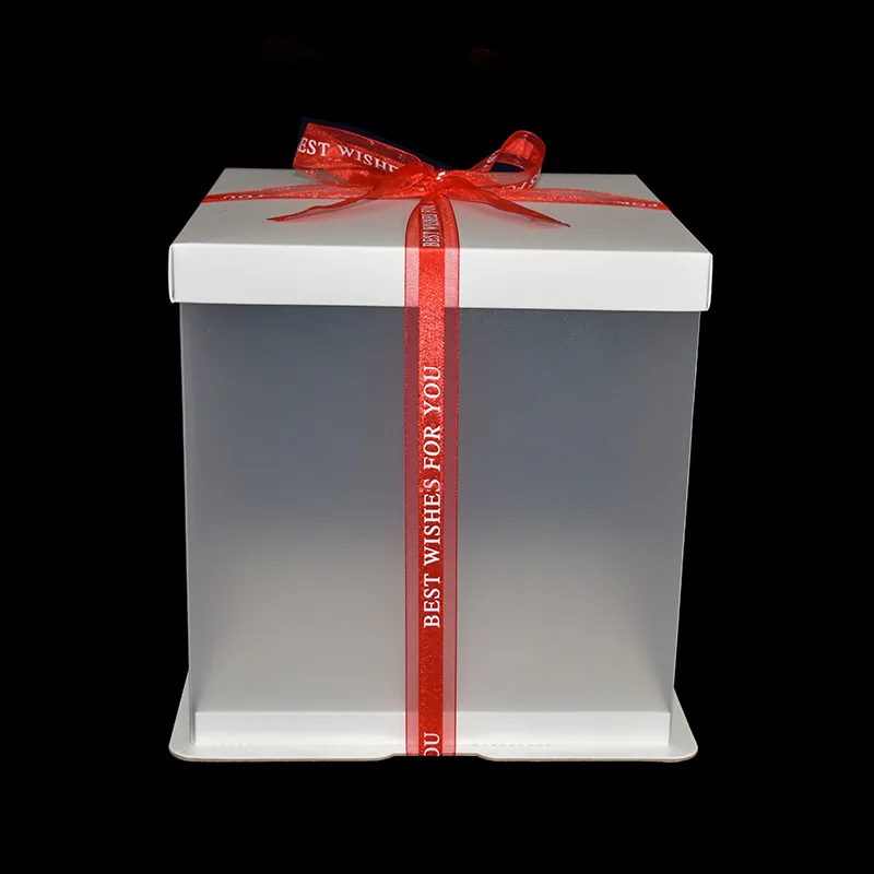 Luxury customized  clear biodegradable cake boxes frosted semi clear PP cake box direct factory