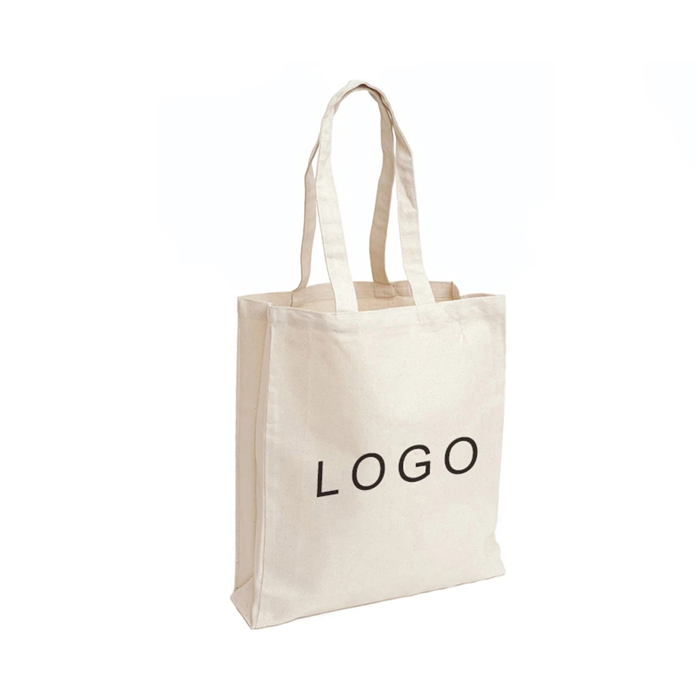 Eco-friendly Promotional Custom Logo Printed Organic Calico Fabric Linen Cotton Canvas Tote Bags
