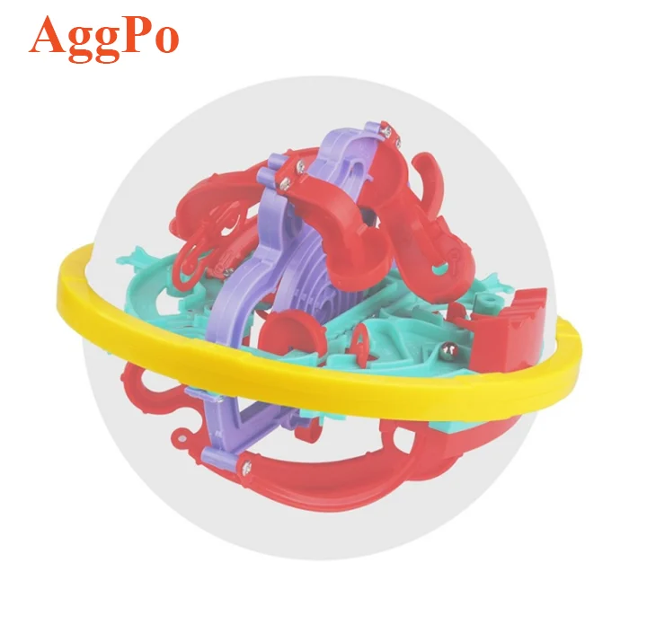 Intellect 3D Maze Puzzle Ball, 100 Challenging Barriers Education 3D Labyrinth Ball, Magical Maze Balance Toy Ball