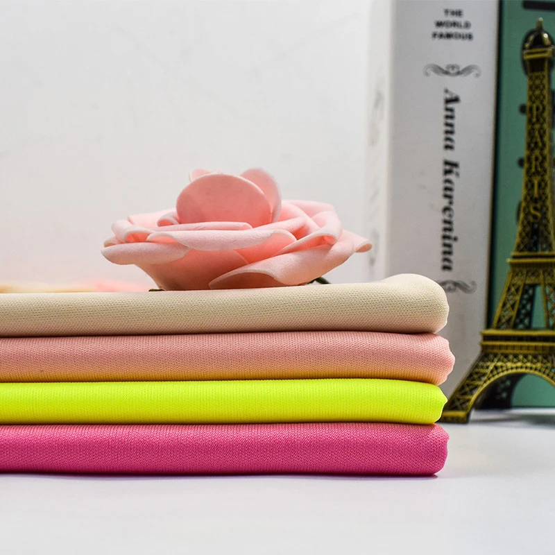 
China Fabric Suppliers Hot Sale fabric 100% polyester 75D Knitted Double Flat Cloth Coated Knitted Sport Wear Fabric 