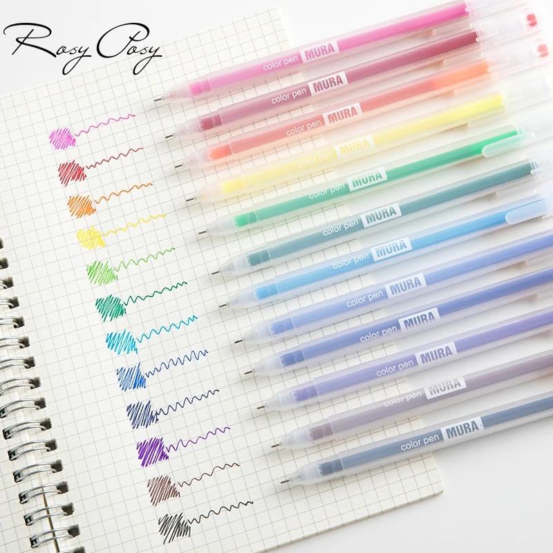 
 Дешевые 12 видов цветов ручка с гелевыми чернилами красочный набор гелевых ручек  