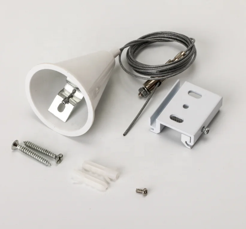 3 Phase 4 Wires Lighting Track Suspension Kit  (Round Shape)