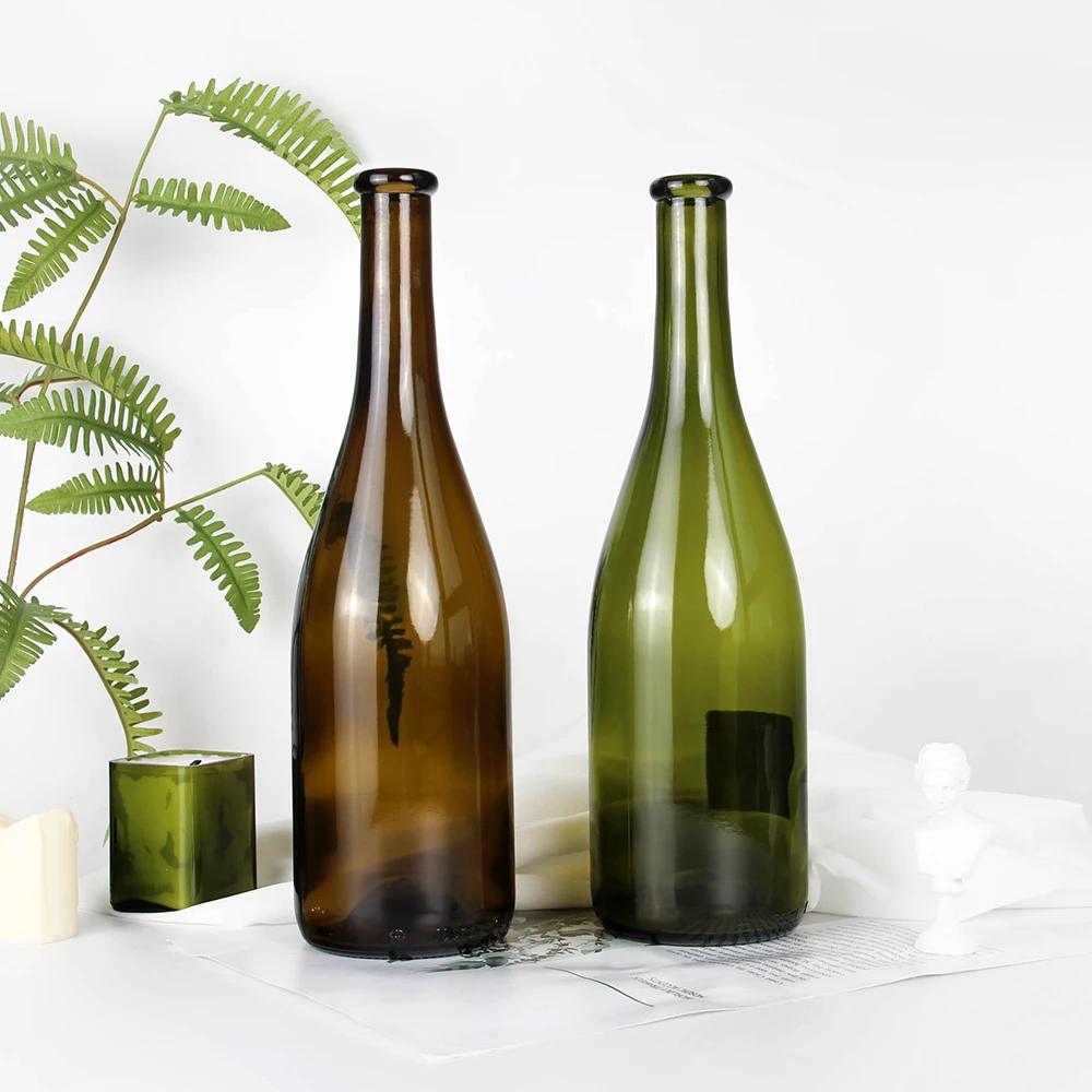 750ml dark green amber transparent aromatic Champagne Burgundy Bordeaux red wine glass wine bottle