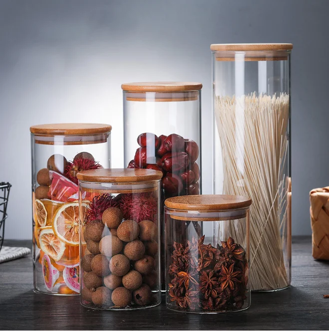 Kitchen Decorative Food Storage Container Glass Jam Jar Borosilicate Can for Coffee Bean