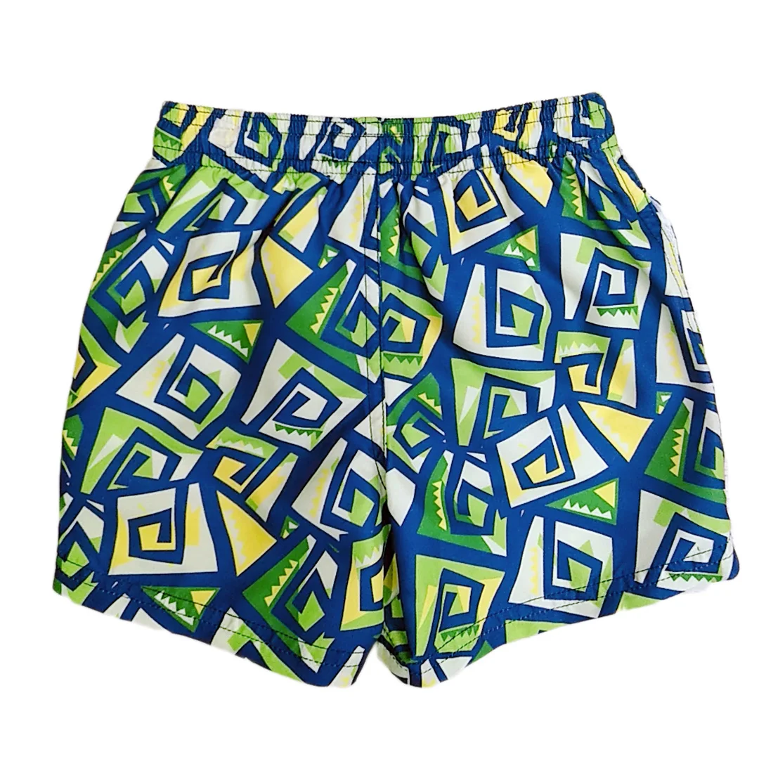 China manufacturer customised low MOQ medium-high quality windproof polyester Drawstring eslatic beach short swim trunks