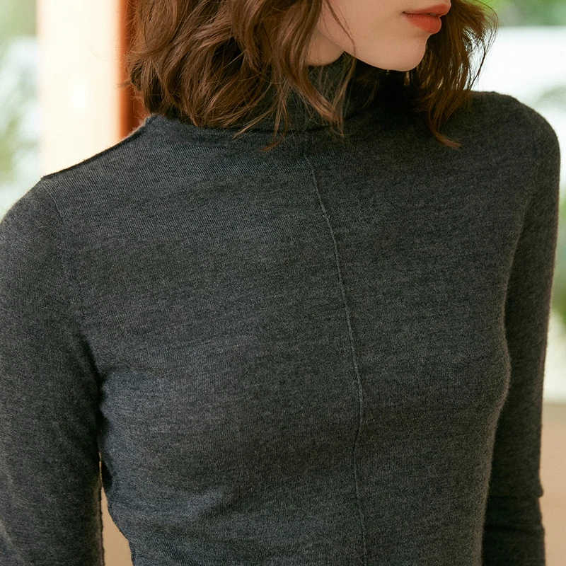 China knitted sweater manufacturer custom mongolian erdos pure cashmere wool blend wrap knit bottoming shirt sweater