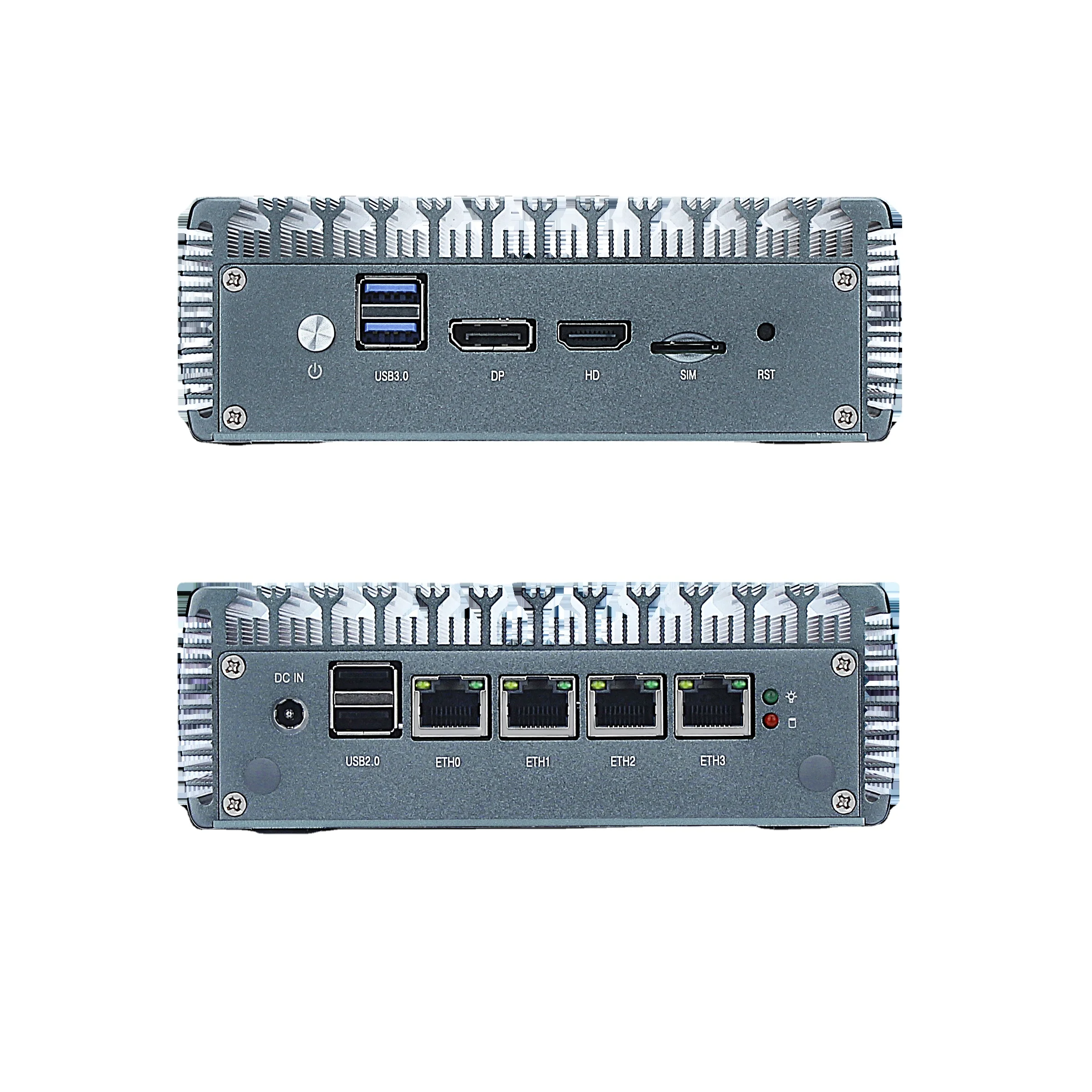 Fanless Computer Quad Core J4125 with 4xi225 226V Lan Ports Firewall Router 4USB Linux Industrial Mini PC