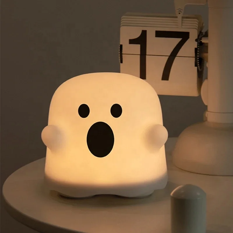 Ghost Night Lamp Cartoon Usb Rechargeable Sleeping Light Touch Sensor Bedroom For Kid Gift Children