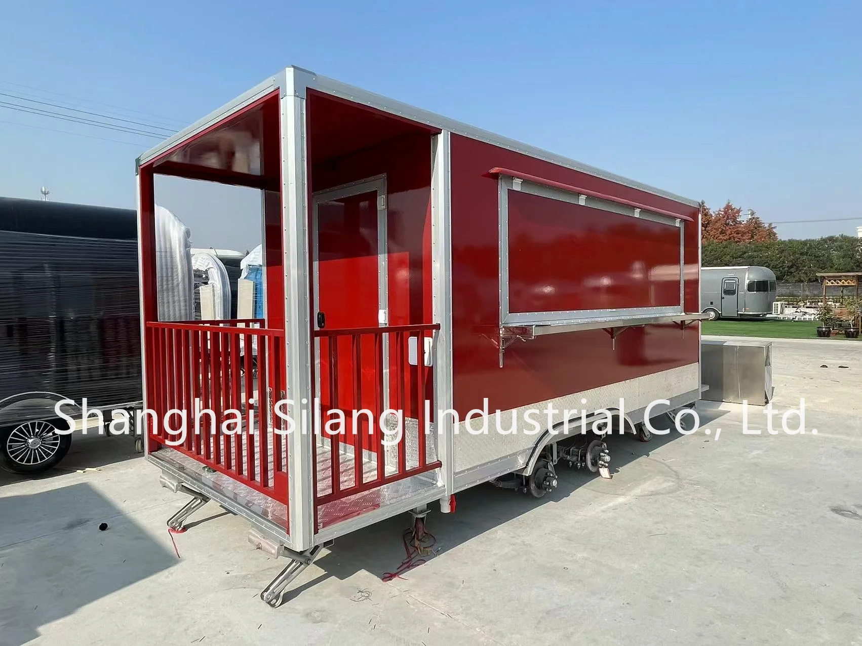 SLUNG SL-6Z Customized Red Mobile Square Catering Fast Food Trailer BBQ Food Truck For American Standard