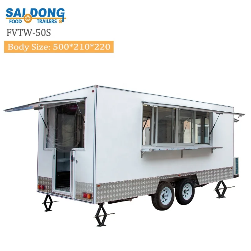 Popular New Designed street Hot Dog truck food snack truck food cabinet With Stainless Work Table