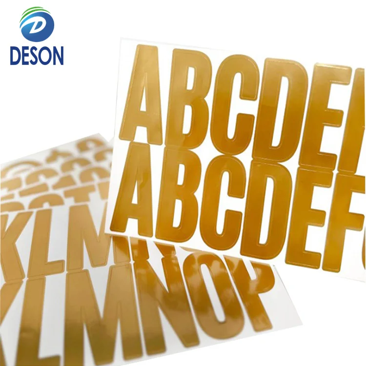 Deson Copper thin self-adhesive label transparent paper gold color label electrical label keyboard logo