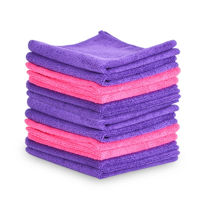 Factory Hot Sale 40X40CM Microfiber Cleaning Cloth Polishing Car Microfiber Edgeless Cloth Car Kitchen Towel Microfiber Towel