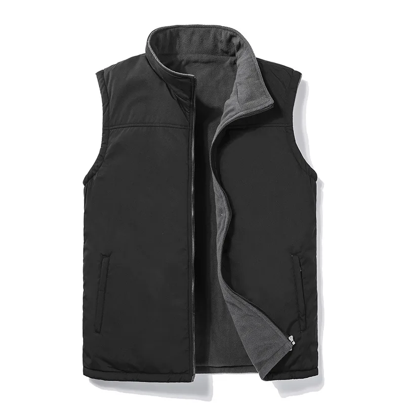 Wholesale Winter Custom Softshell Jacket  Fleece Vest Men Polyester Windproof utility Vest Men Black Fleece Vest