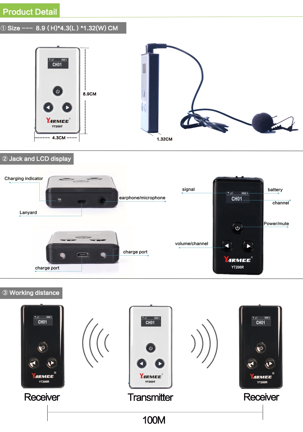 Один набор, беспроводная система туристического гида музейного шепота, система аудиогида (2 передатчика, 38 приемников)