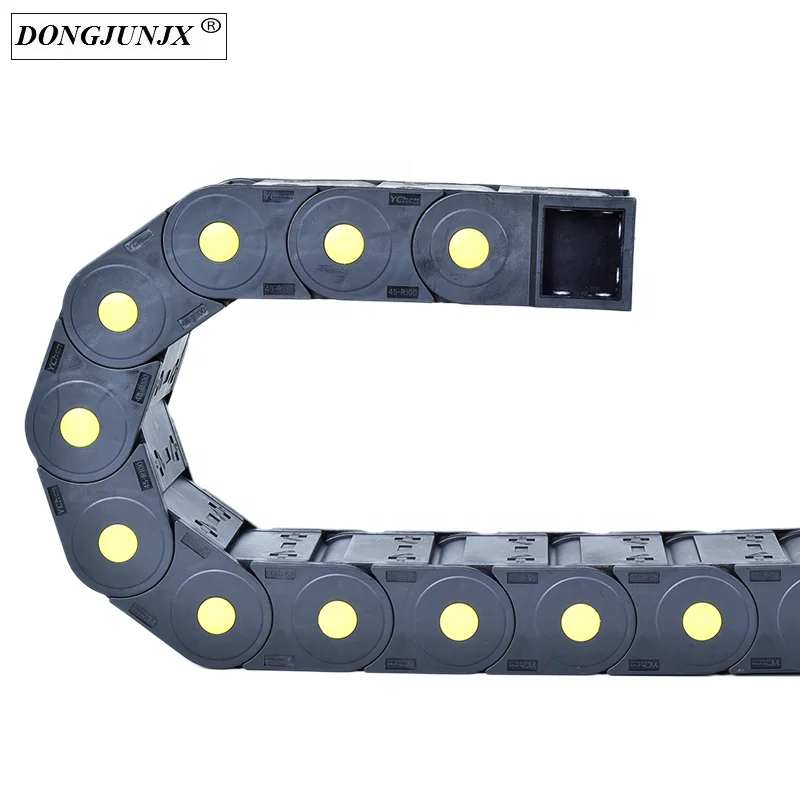 Plastic Drag Chain Cable Carrier Closed Type with End Connectors R250 45 x 150mm  for Electrical CNC Router Machines