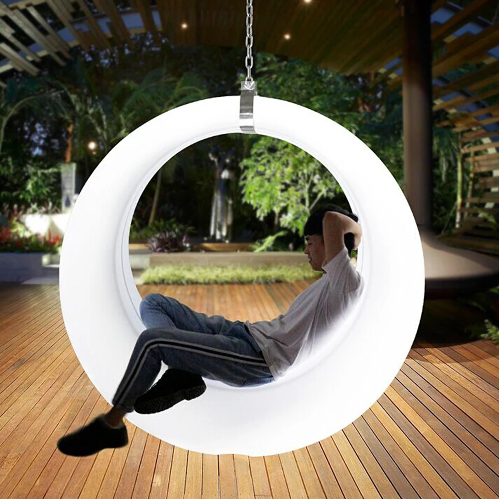 Indoor And Outdoor Child Adult 16 Rgb Color Remote Control Led Glow Hanging Circle Swing Chair For Garden Park Playground Patio