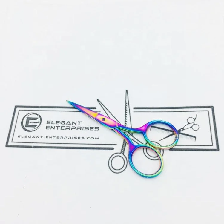 Многоцветные радужные Прямые острые ножницы из нержавеющей стали для кутикулы ногтей для маникюра с пользовательским брендом