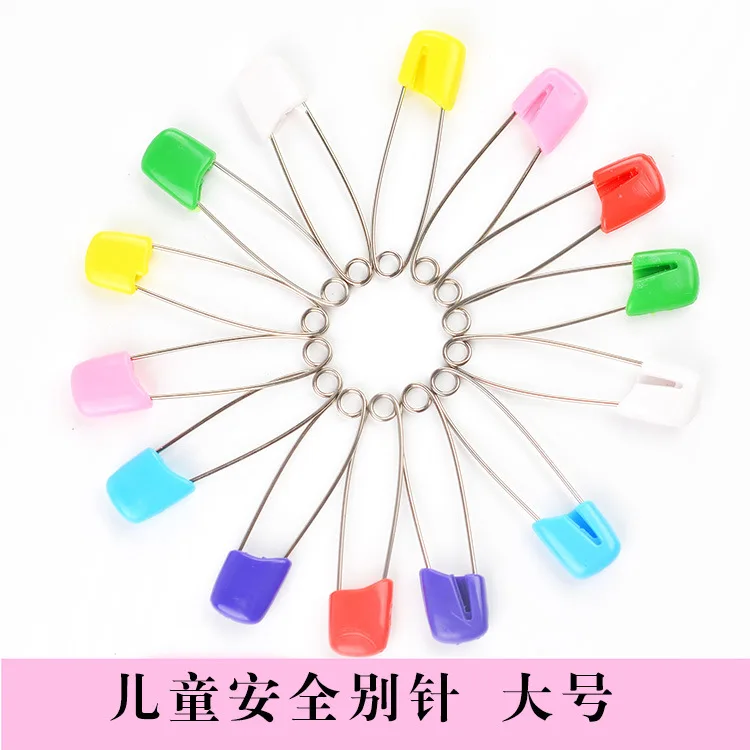 Plastic Head Safety Pins Safety Locking Baby Cloth Diaper Nappy Pins Buckles DIY Needle Pins Sewing Supplies