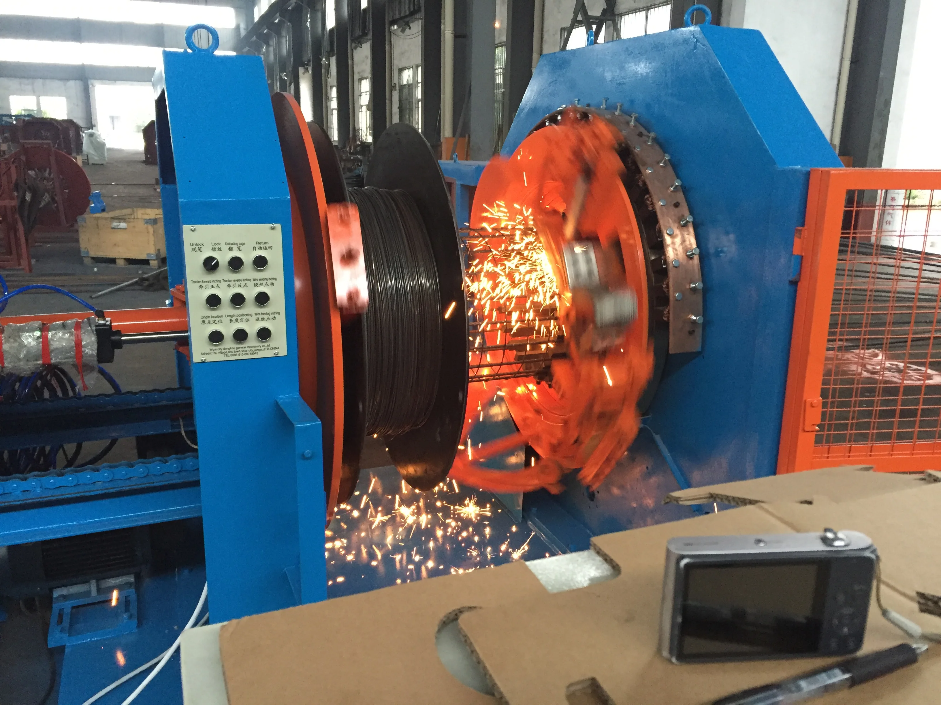 Welding machine for prestressed concrete pole reinforcement cage