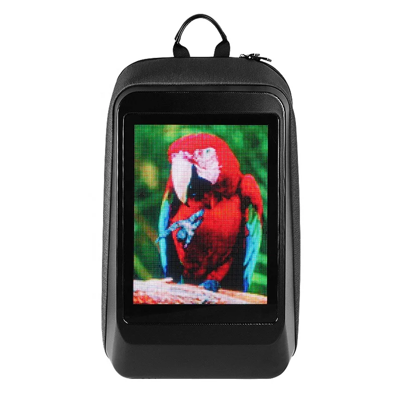 Customizable led HD display screen backpack bag led light pic panel backpack mochila led