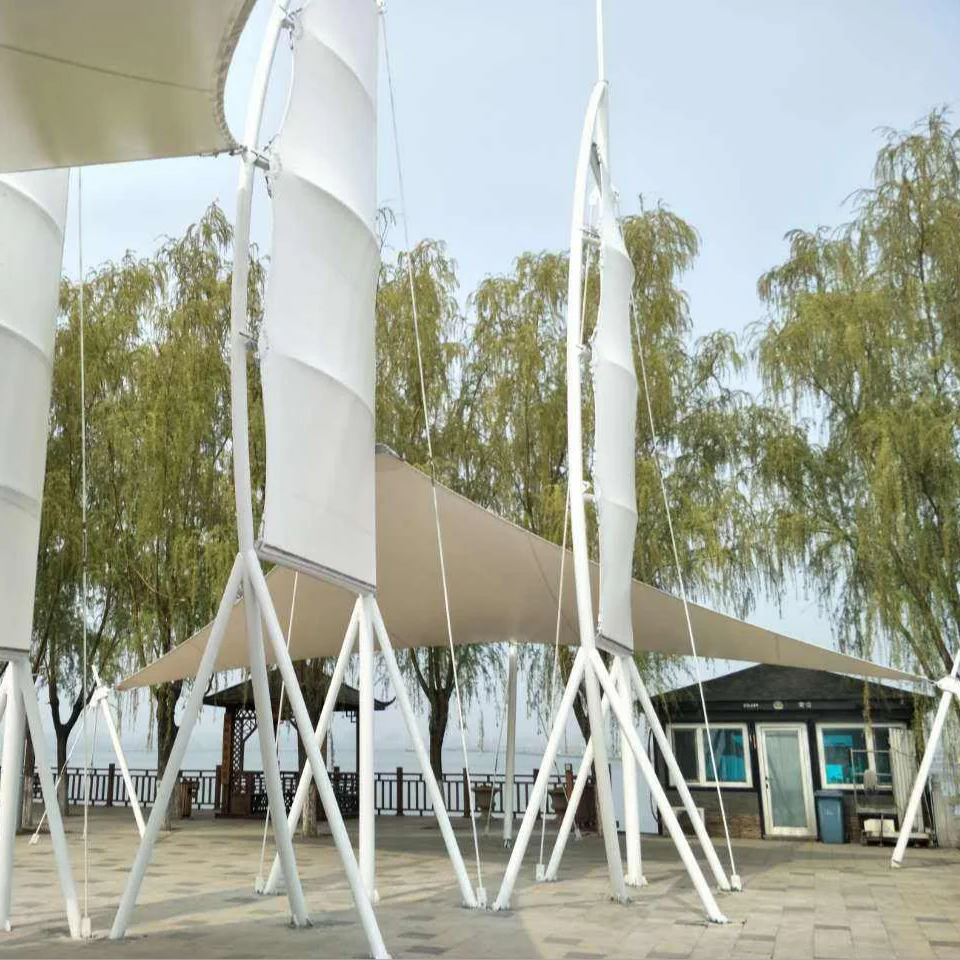 Customized Modern Design PVDF Sunshade Tensile Beach Umbrella with PTFE Membrane for Outdoor Garden Park & School Application