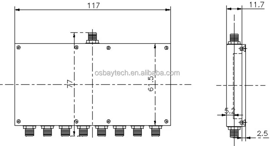 8 ways 2-6 GHz power divider/ splitter SMA Connector for 5G/6G/wifi test