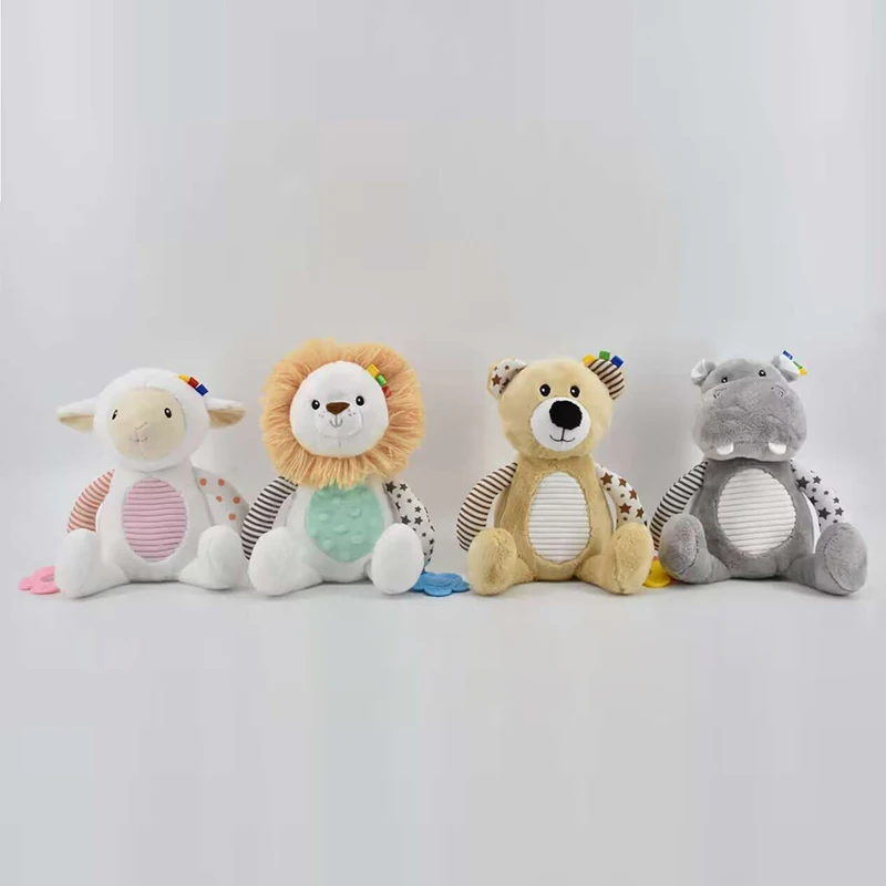 25cm Hot Sale Soft Stuffed Animal Baby Teething Plush Toys for Kids