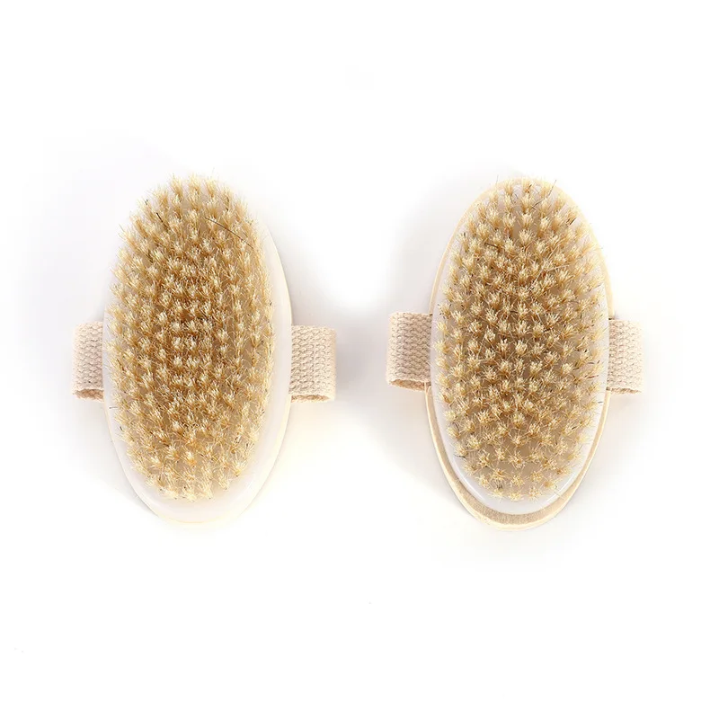 Natural Boar Bristles Dry Brushing Skin Exfoliating Body Brush Scrub Bath Shower Brush for Remove Dead Skin Toxins Cellulite