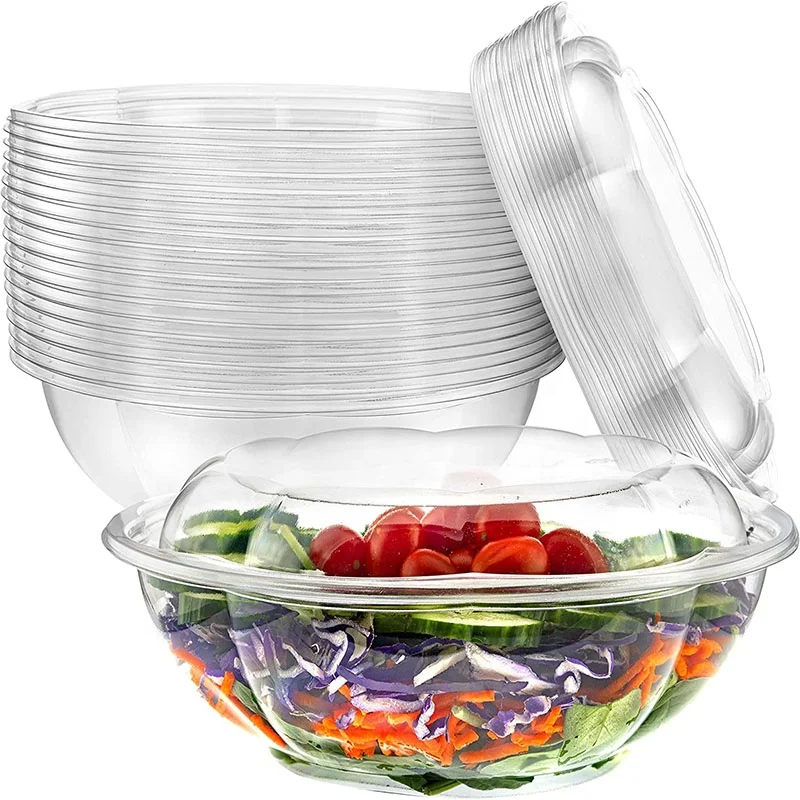 
Disposable Recyclable Material Plastic Fresh Fruit Vegetable Salad Bowl 