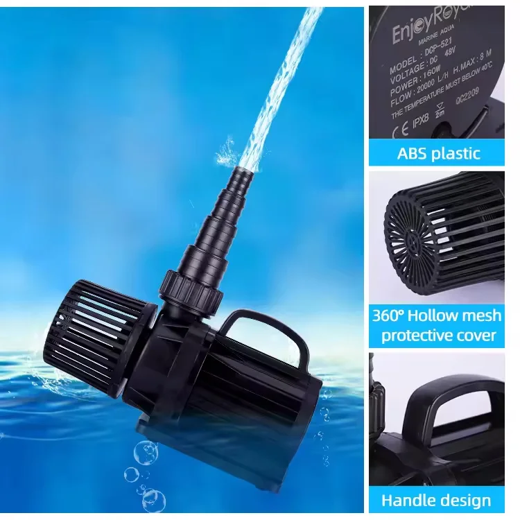 QihangRAS Dc Brushlesss Frequency Conversion Pump for Fountain Koi Pond Aquarium Fish tank 24v Solar Submersible Water Pump