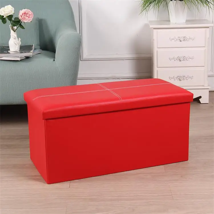 Пользовательские хранения стул box Организатор складной хранения османский большой скамейке искусственная кожа складной домашний декор