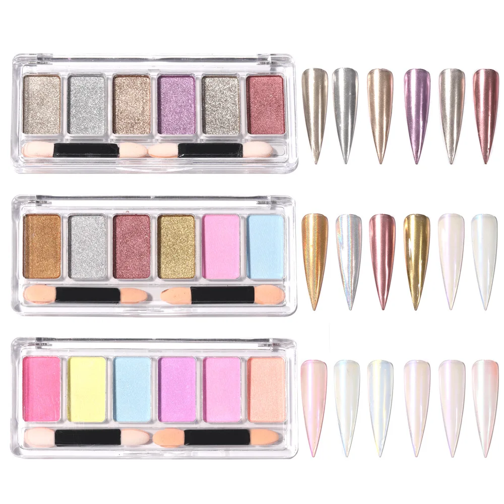 Nail Supplies Air Cushion Pen Nail Pigment Magic Titanium Powder Price Mermaid Aurora Metallic Mirror Chrome Powder